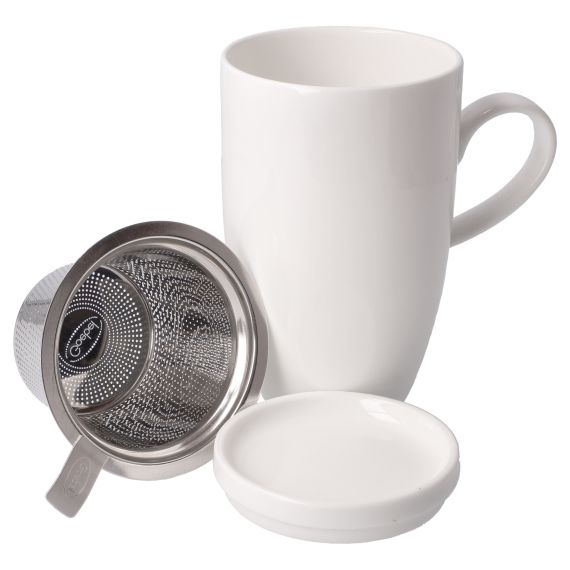 Produktbild von Teetasse mit Deckel und Sieb - Kaiser Porzellan Antikweiss
