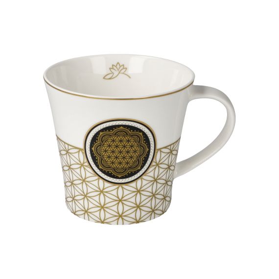 Produktbild von Blume des Lebens Weiß - Coffee-/Tea Mug Lotus Yin Yang
