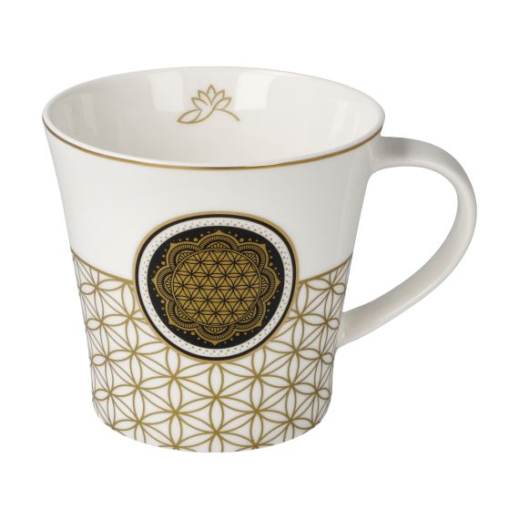Produktbild von Blume des Lebens Weiß - Coffee-/Tea Mug Lotus Yin Yang