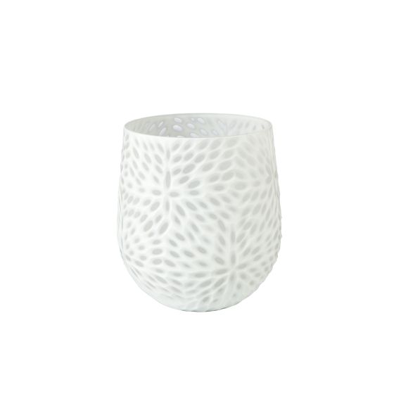 Vase White Carved - klein 22,5 cm weiß Accessoires