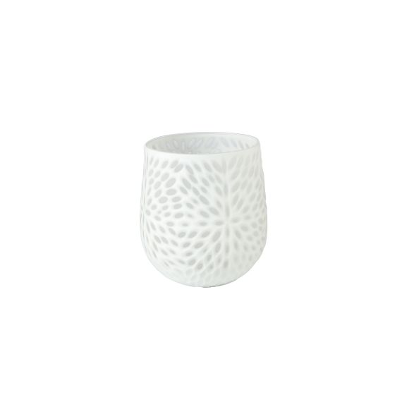Vase White Carved - mini 17 cm weiß Accessoires