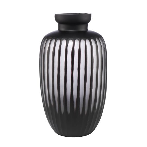 Produktbild von Vase Black Carved - 38 cm schwarz Accessoires