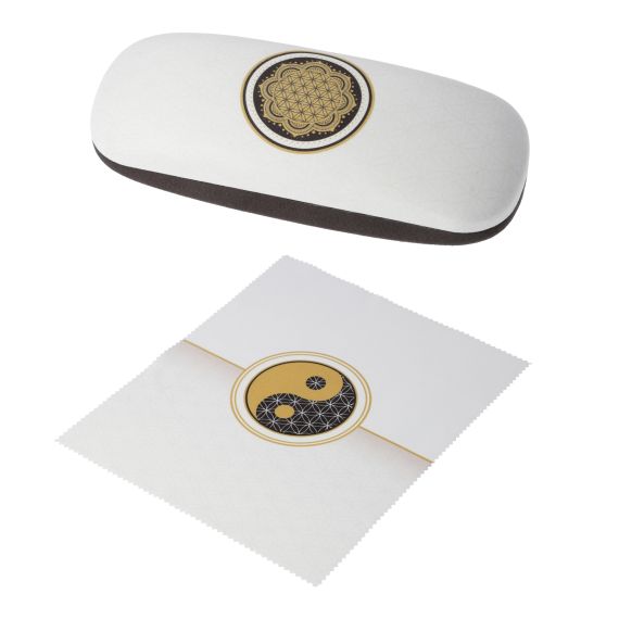 Blume des Lebens Weiß - Brillenetui Lotus Yin Yang
