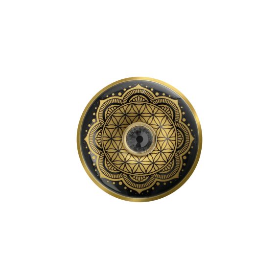 Blume des Lebens Schwarz - Brosche Lotus Yin Yang