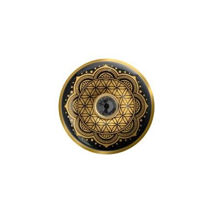 Blume des Lebens Schwarz - Brosche Lotus Yin Yang