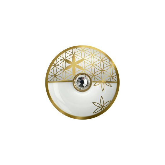 Blume des Lebens Weiß - Brosche Lotus Yin Yang