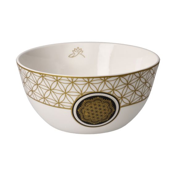 Produktbild von Schale Lotus - Blume des Lebens weiß Yin Yang