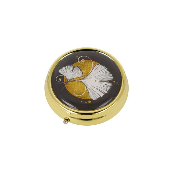 Produktbild von Pillendose Ginkgo Schwarz Lotus Yin Yang