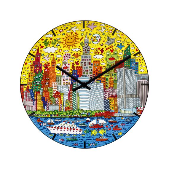 Produktbild von Wanduhr - My New York City Sunset - James Rizzi Pop Art 