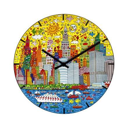 Wanduhr - My New York City Sunset - James Rizzi Pop Art 