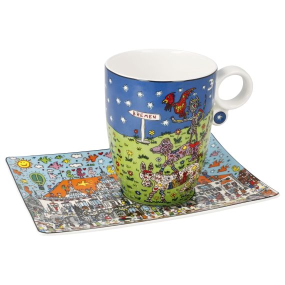 Künstlertasse All Roads Lead to Bremen James Rizzi - Pop Art