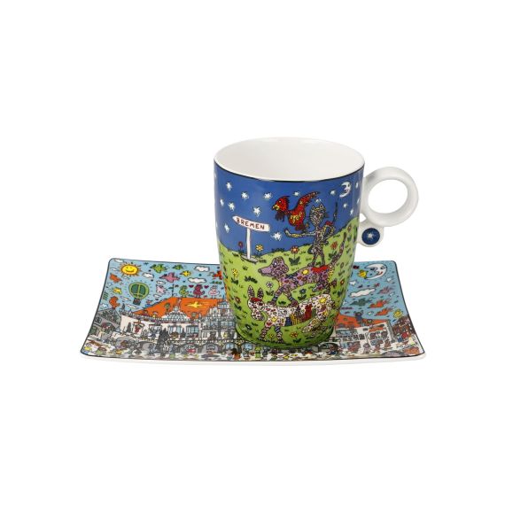 Produktbild von Künstlertasse All Roads Lead to Bremen James Rizzi - Pop Art 
