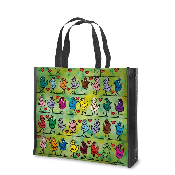 Einkaufstasche James Rizzi Birds on a Love Wire - Pop Art