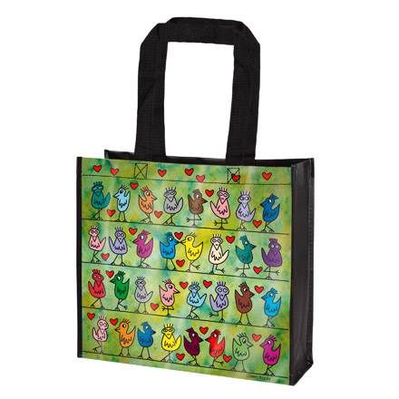 Shopping bag Birds on a Love Wire - Pop Art