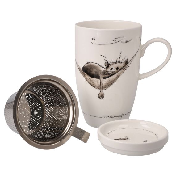 Produktbild von Teetasse mit Deckel und Sieb - Mittagspause - Peter Schnellhardt