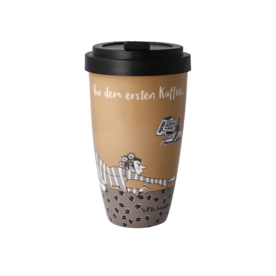 Produktbild von Künstlertasse mit Deckel Vor dem ersten Kaffee Barbara Freundlieb