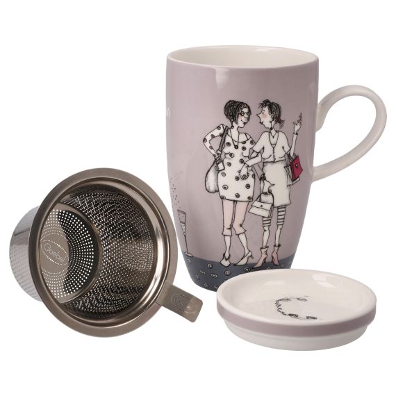 Produktbild von Teetasse mit Deckel und Sieb - Ziemlich beste Freundinnen - Barbara Freundlieb 