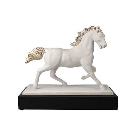 Pferdefigur L'Art d'Objets Chevaux Studio 8 – Gracieux blanc-or