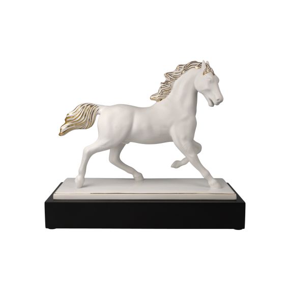 Produktbild von Pferdefigur L'Art d'Objets Chevaux Studio 8 – Gracieux blanc-or