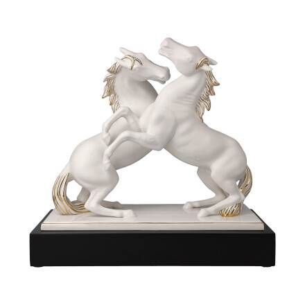 Pferdefigur L'Art d'Objets Chevaux Studio 8 - Artiste et Alegria blanc-or