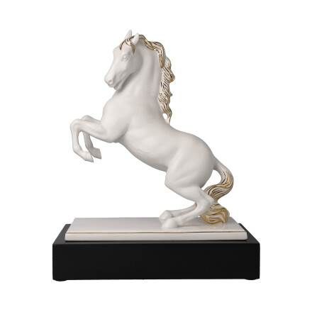 Pferdefigur L'Art d'Objets Chevaux Studio 8 – Magnifique blanc-or