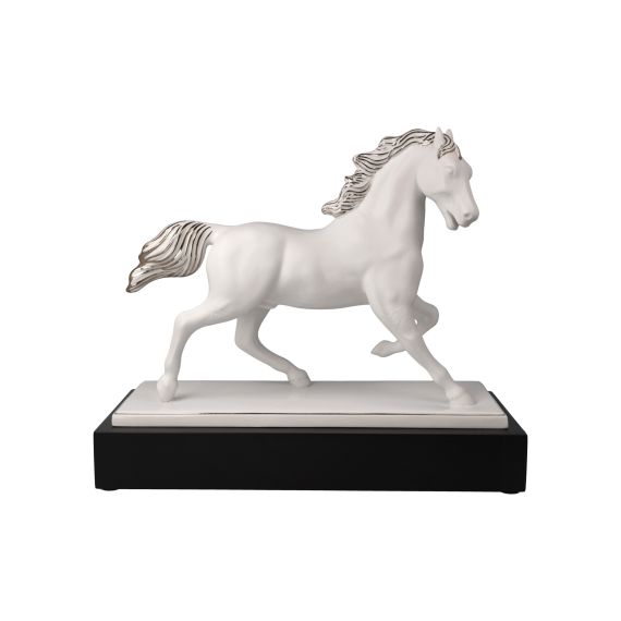 Produktbild von Pferdefigur L'Art d'Objets Chevaux Studio 8 – Gracieux blanc-platine