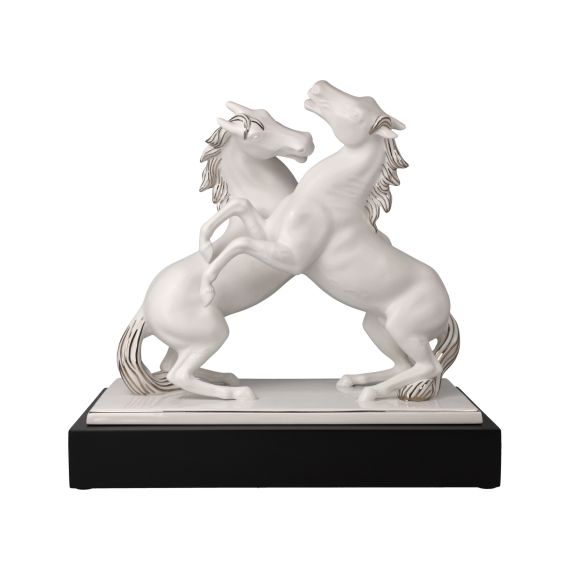 Produktbild von Pferdefigur L'Art d'Objets Chevaux Studio 8 - Artiste et Alegria blanc-platine