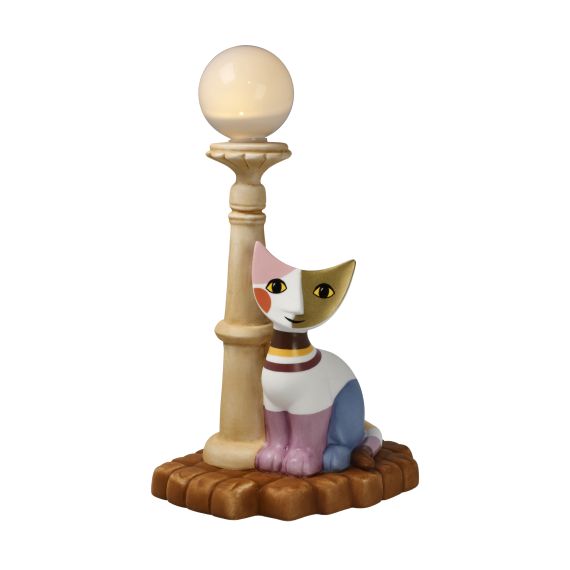 Katzenfigur Chiaro di Luna mit Licht Rosina Wachtmeister Katzenwelt