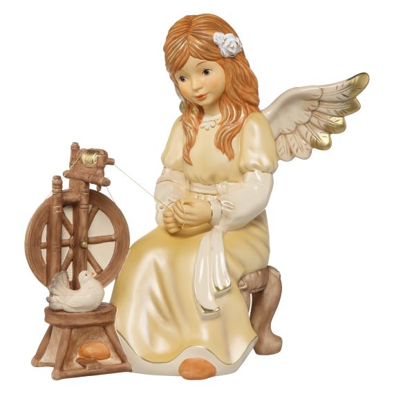 Produktbild von Engelfigur Märchenhaftes Spinnrad - Himmelsboten Weihnachten Champagner