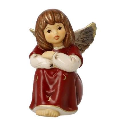 Engelfigur Verträumtes Engelchen - Himmelsboten Weihnachten Bordeaux