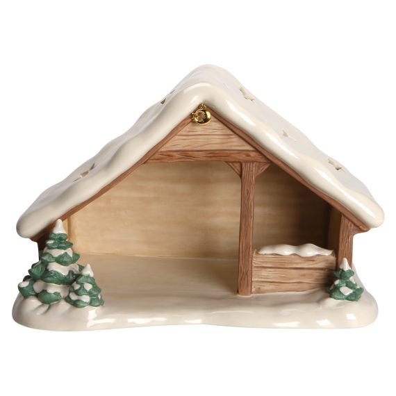 Weihnachtskrippe Krippenstall mit Schnee - Weihnachten 