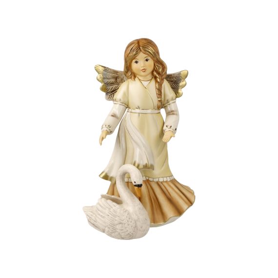 Produktbild von Engelfigur Anmutiger Schwanenfreund - Himmelsboten Weihnachten Champagner