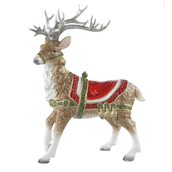 Produktbild von Figur Rentier mit silbernem Geweih - Fitz & Floyd XMAS
