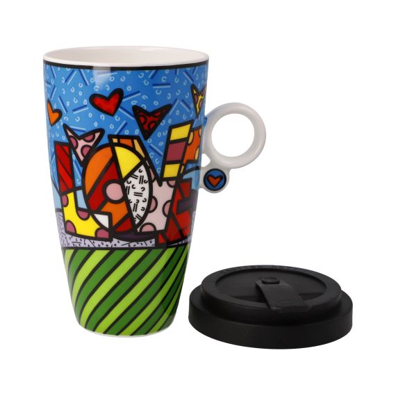 Produktbild von Künstlertasse mit Deckel Love Britto Pop Art Romero Britto
