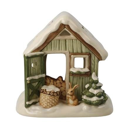 Figur Verschneite Gartenhütte - Winterwald Weihnachten