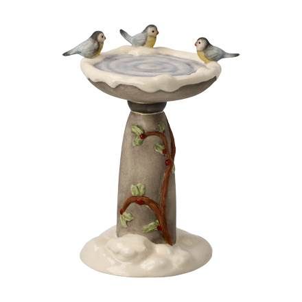 Figur Winterliches Vogelbad - Winterwald Weihnachten