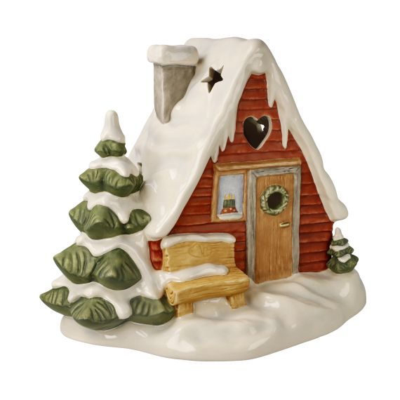 Produktbild von Windlicht Berghütte im Schnee Winterwald Weihnachten