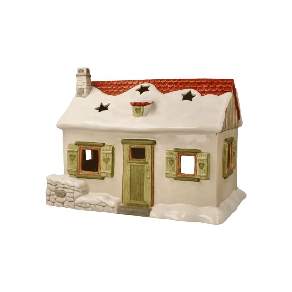 Produktbild von Windlicht Verschneites Landhaus - Winterwald Weihnachten
