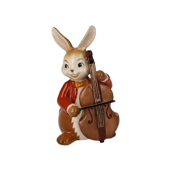 Hasenfigur Fröhlicher Bassist - Osterhasen