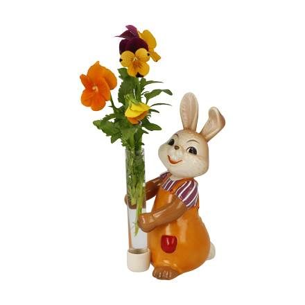 Hasenfigur Hase mit Vase Blütentraum - Ostern