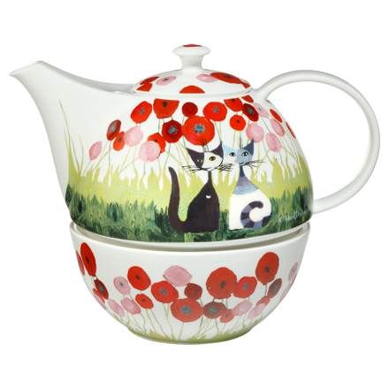 Teapot with warmer Innamorati tra i papaveri - Rosina Wachtmeister