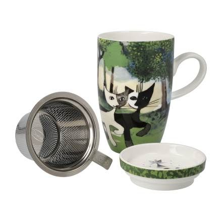 Teetasse mit Deckel und Sieb Una passeggiata nel verde Rosina Wachtmeister