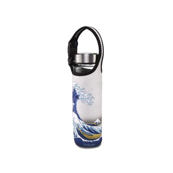 Produktbild von Glasflasche mit Neoprenhülle Die Welle Artis Orbis Hokusai