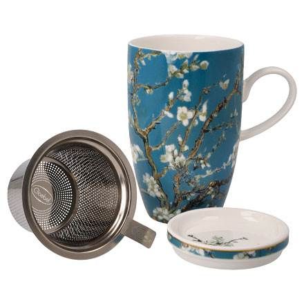 Teetasse mit Deckel und Sieb Vincent van Gogh - Mandelbaum Blau - Artis Orbis 