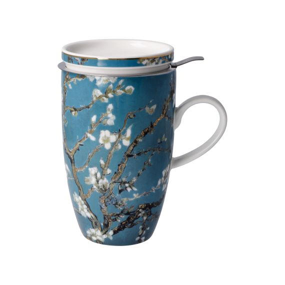 Produktbild von Teetasse mit Deckel und Sieb Vincent van Gogh - Mandelbaum Blau - Artis Orbis 