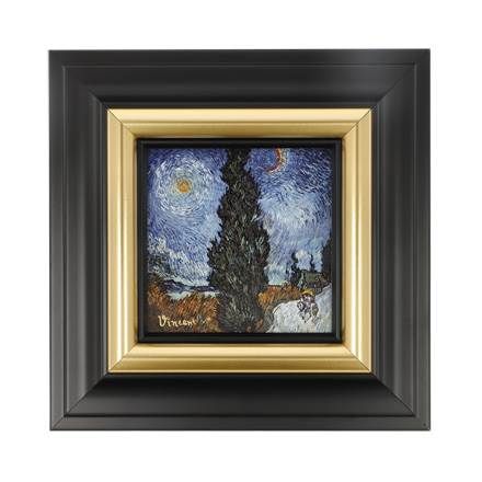 Wandbild Landstrasse bei Nacht Vincent van Gogh 18,5 x 18,5 cm - Artis Orbis