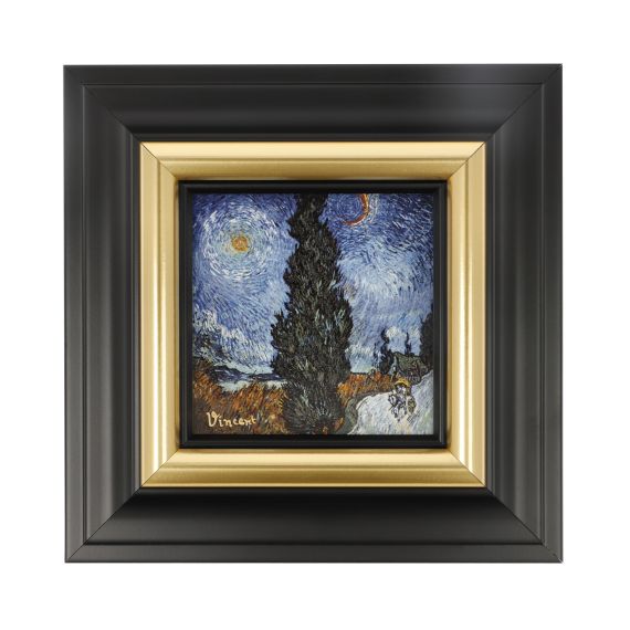 Produktbild von Wandbild Landstrasse bei Nacht Vincent van Gogh 18,5 x 18,5 cm - Artis Orbis