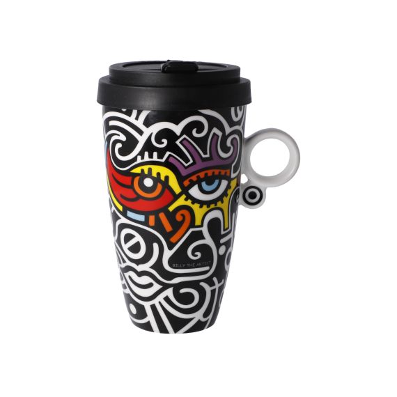 Produktbild von Künstlertasse mit Deckel Bright Eyes Pop Art Billy the Artist