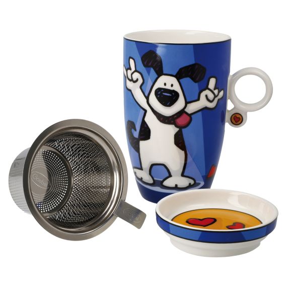 Produktbild von Teetasse mit Deckel und Sieb Rock On Ed Heck - Pop Art