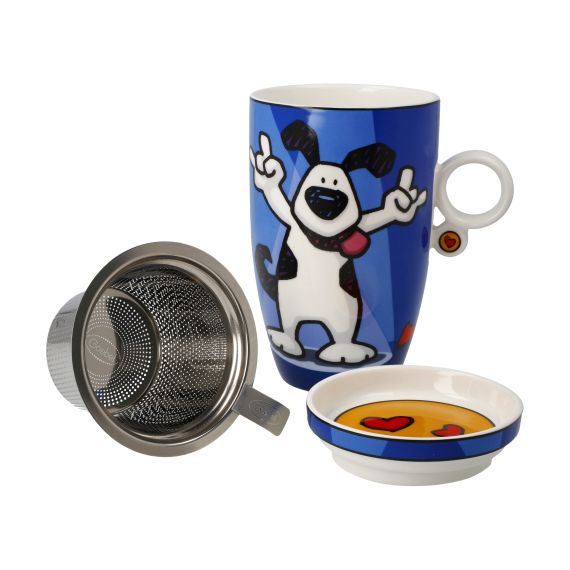 Produktbild von Teetasse mit Deckel und Sieb Rock On Ed Heck - Pop Art